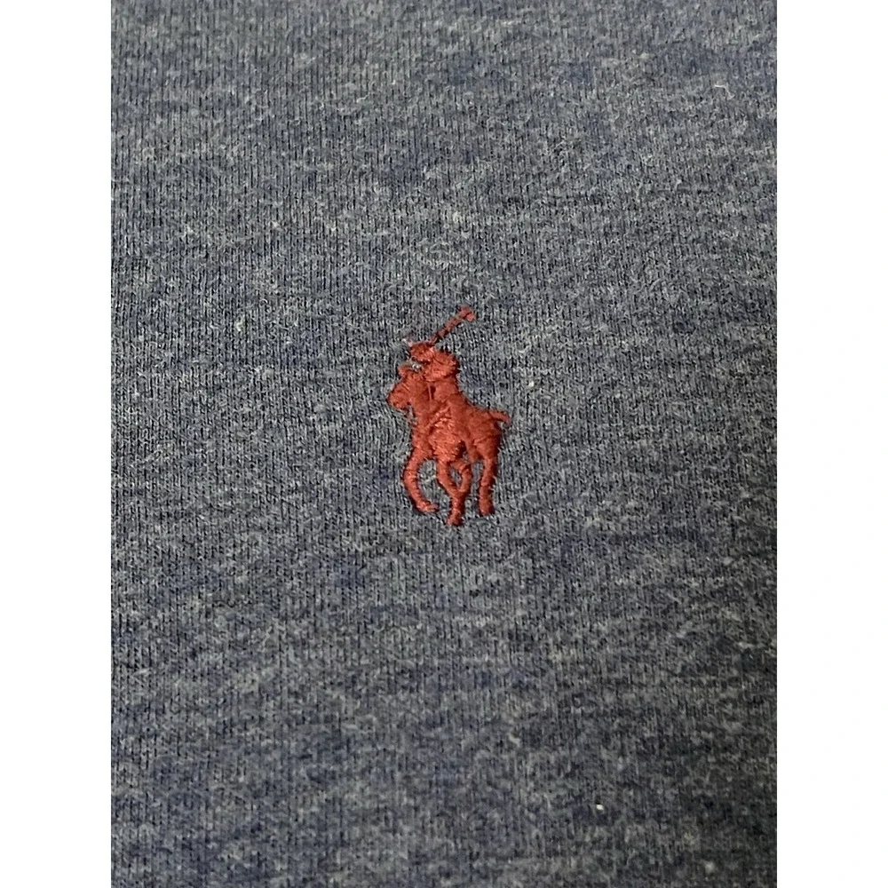 POLO RALPH LAUREN PERFORMANCE Mens Sz Large Blue Heather 1/4 Zip Cotton Pullover